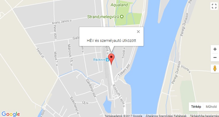 Hév és személyautó ütközött Ráckevén