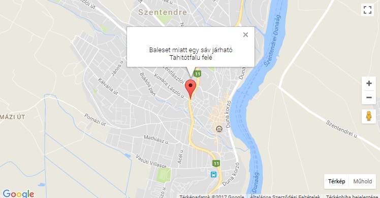 Egy tűzoltóautó és egy kistehergépjármű ütközött össze Szentendrén