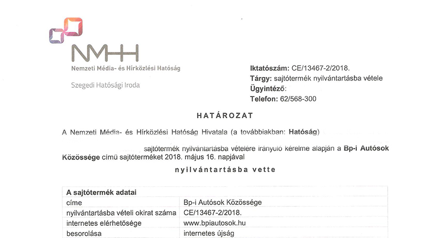 Fontos mérföldkő! Hivatalosan is sajtótermék lettünk, hála nektek