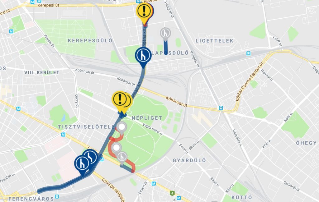 Meddig tart a Hungária körgyűrűn a sávszűkítés a buszsáv miatt?