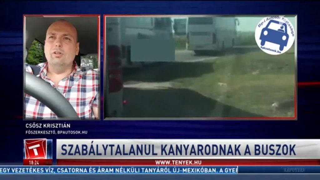 A TV2 Tények-ben cikkünk: Az M1-es felújítása miatt, még a buszosok is tömegesen szabálytalankodnak