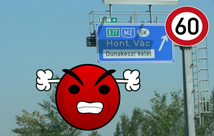 M2-es autóút: 60 km/h szivatás majdnem Vácig, ilyenkor is. MIÉRT???