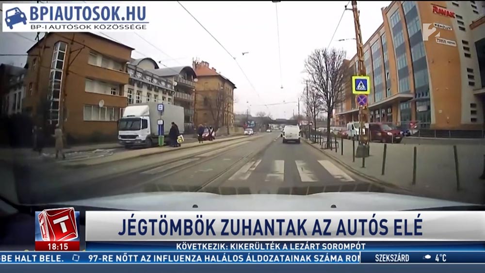 VIDEÓ: Újabb és újabb közúti veszélyeztetés a jég miatt