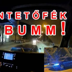 VIDEÓ: Úgy néz ki büntetőfékezésből lett baleset Pécelen. Forgott a kamera!