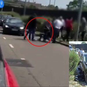 VIDEÓ: Többen fogtak le egy nőt, egy tegnapi M5 bevezetőn történt balesetnél