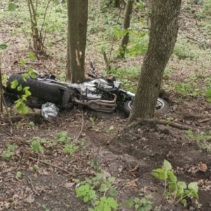 FOTÓK: Szakadékba zuhant és meghalt egy motoros Felsőtárkánynál – Nem volt jogosítványa a motorra