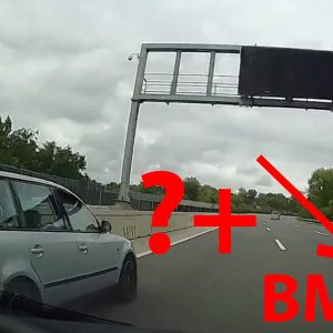 VIDEÓ: Leállósávon előzni már nem menő. A Passat sofőrje kimaxolta a műfajt, a BMW-s pedig hozta a formát