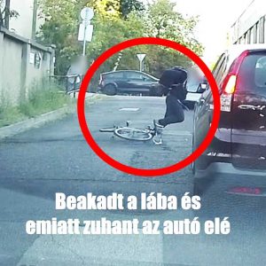 VIDEÓ: Az autó elé esett a biciklis, mert elmaradt az irányjelzés