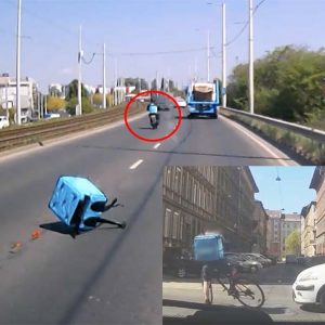 VIDEÓ: Egy szerencsétlen és egy szerencsés budapesti futár