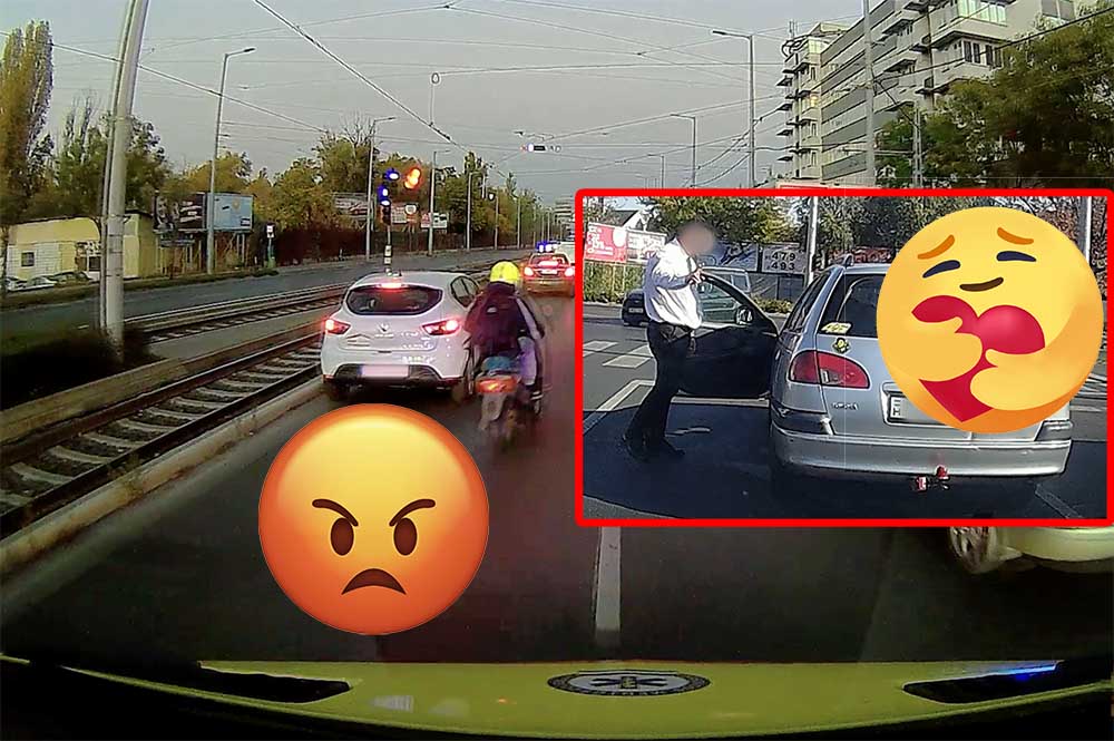Videón a két véglet! Olyat tett az Avensis sofőrje, ami a robogósnak valószínű soha nem jutna eszébe