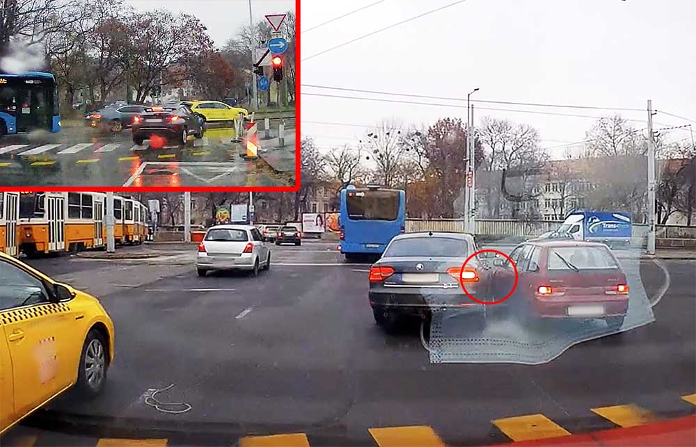 VIDEÓ: Elkaszálta a Skodát a suzukis / A tabáni kamikaze toyotás