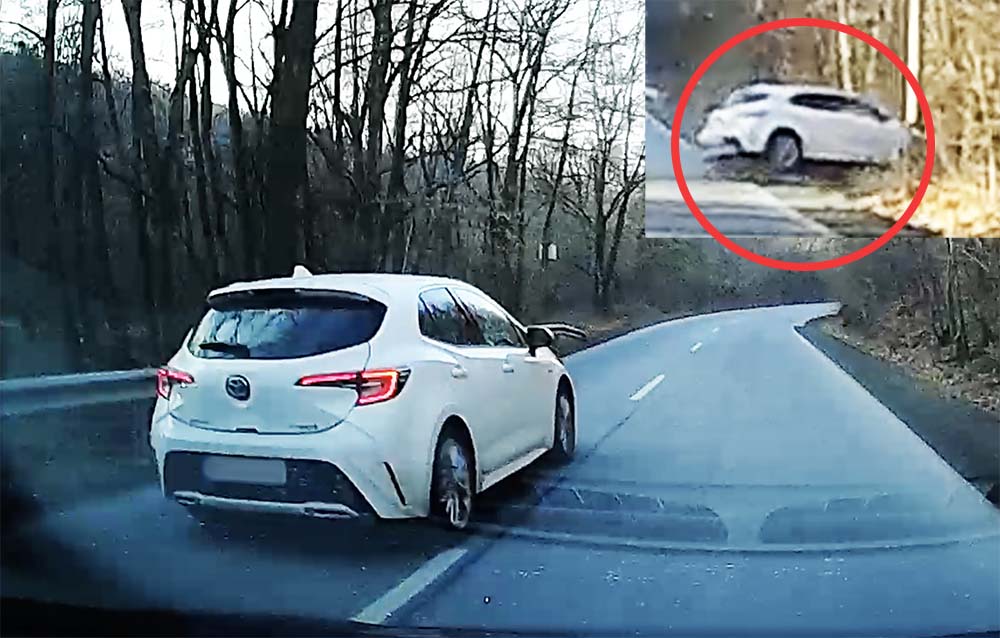 Videón, ahogy a fák közé repül egy Toyota a Mátrában