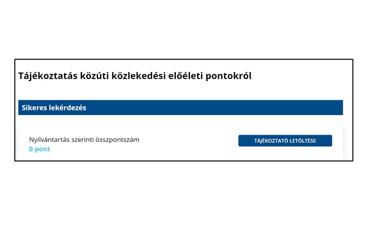 Érdekel hány büntetőpontod van? Már online is le lehet kérdezni