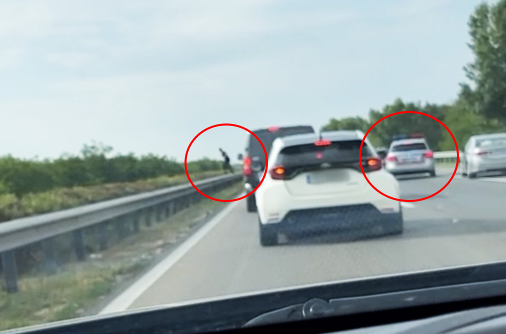 M5: Üldözés után megállították. Átugrotta a sövényt és a szalagkorlátot, majd bemenekült az erdőbe