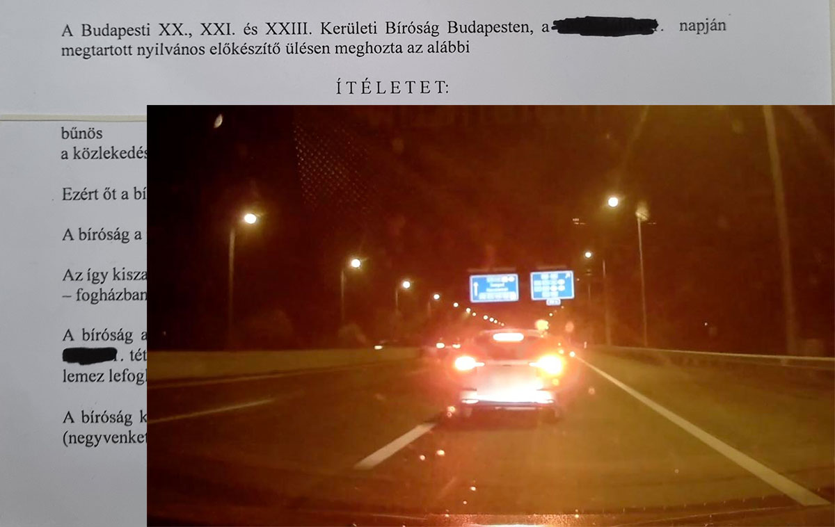 Palackot hajított ki büntetési szándékkal az M5-ön. Ítélet született