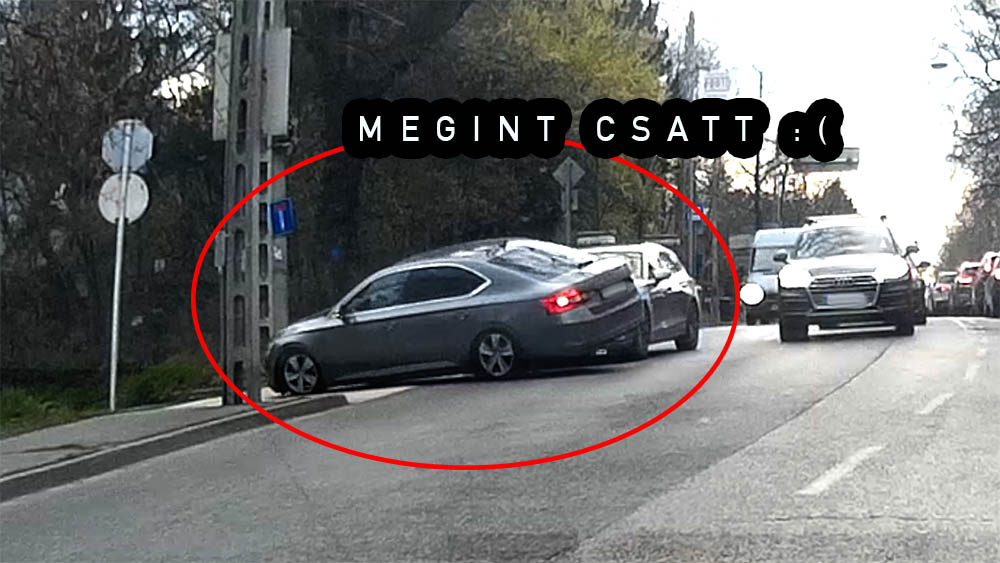 VIDEÓ: Csúnyán elkapta a Skodát egy Volvo a Hűvösvölgyi úton