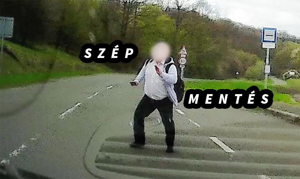 Videón a mentés. Konkrétan az autó elé futott ki a gyalogos