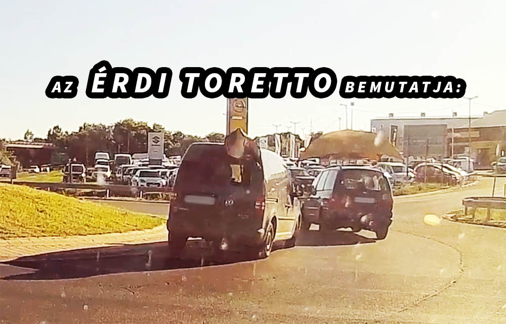 VIDEÓ: Megmutatta, mit tud a körforgalomban a dobozos kisteher