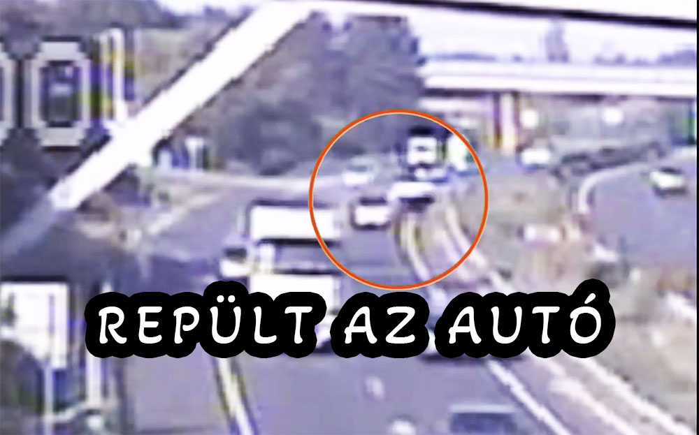 VIDEÓ: Repült az autó! Hatalmas balesetet okozott a felhajtón érkező sofőr