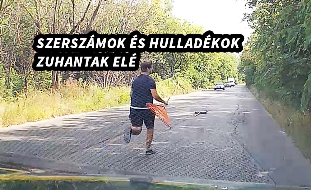 VIDEÓ: Előzés után zuhant le a kisteherautó rakományának egy része