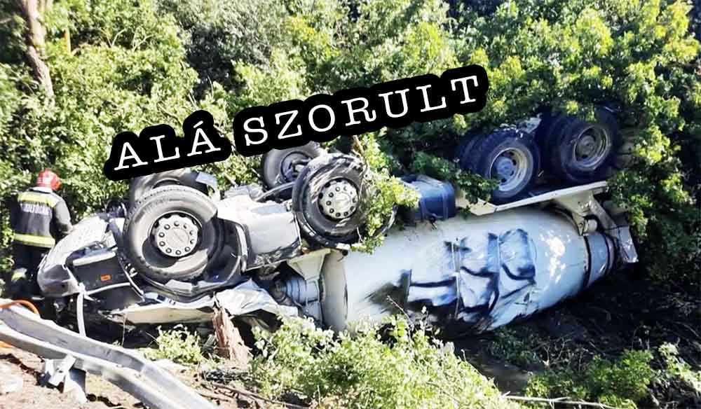 VIDEÓ: A betonszállító teherautó alá szorult a sofőr