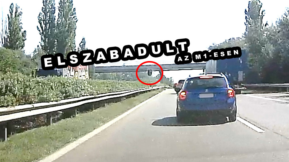 VIDEÓ: Elszabadult kerék okozott drámai pillanatokat az M1-es autópályán