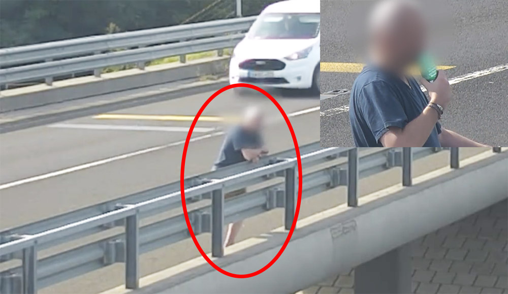 VIDEÓ: Békésen sörözött az M0-ás egyik felüljáróján