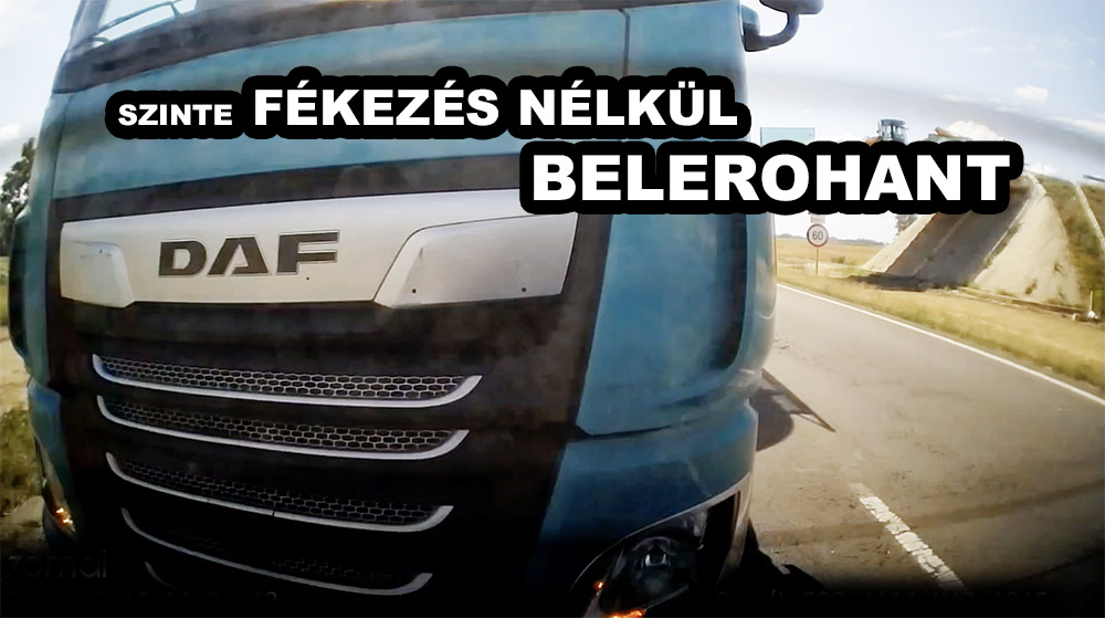 Szinte fékezés nélkül rohant olvasónk autójába egy kamion