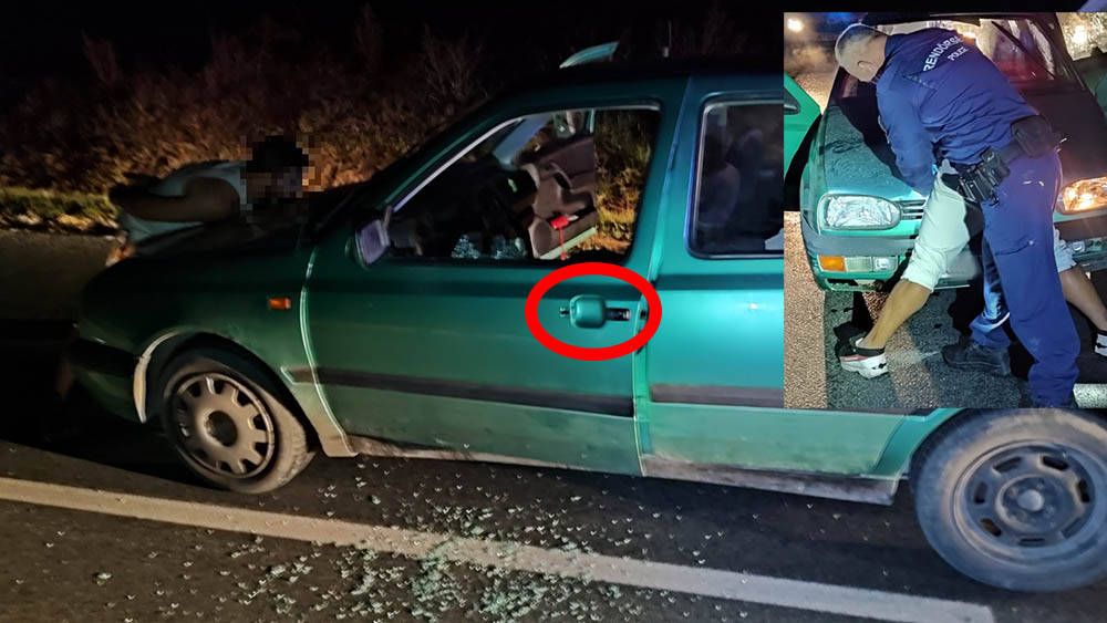 A rendőr tépte volna fel az ajtót, ám kilincs nem volt a kocsin