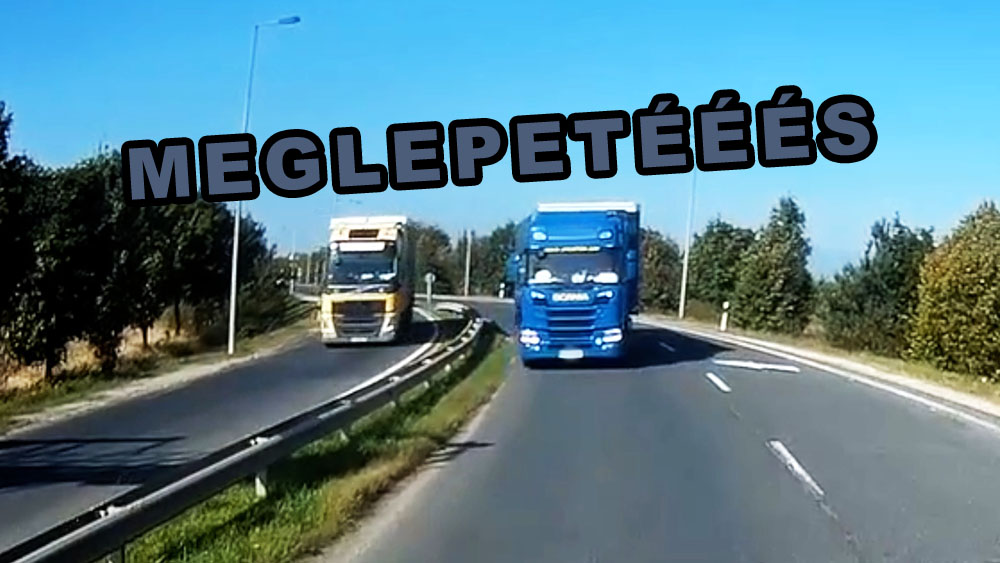 VIDEÓ: Amikor egy Scania jön veled szembe, mert a sofőr benézte: Na az nem egészséges! Egy opelesnek is sikerült forgalommal szemben száguldani