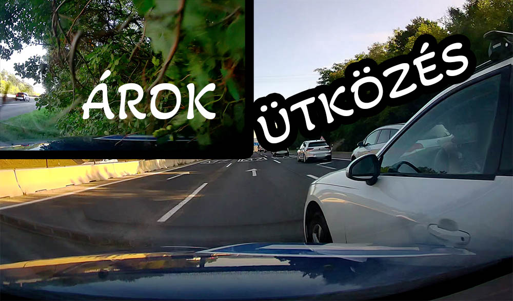 Az M7-esen az árokban kötöttek ki. Egy figyelmetlen audis vágott a kamerás autó elé