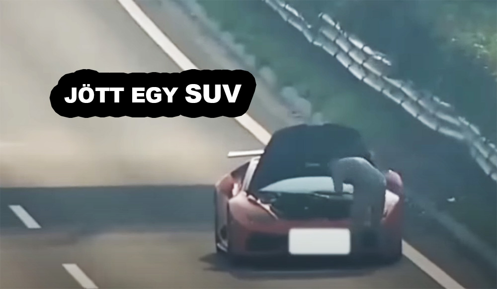 Belső sávban állt meg a Lamborghini sofőrje műszaki hiba miatt. Egy SUV rohant bele