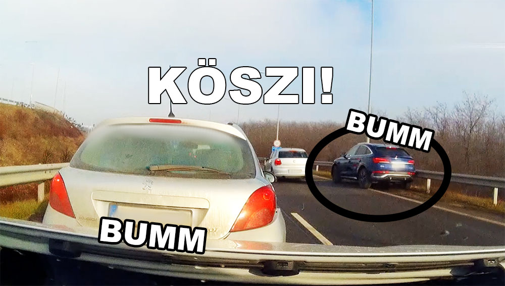 VIDEÓ – Akkorát szerencsétlenkedett az audis, hogy két másik is megszívta. Igen: Követési távolság…