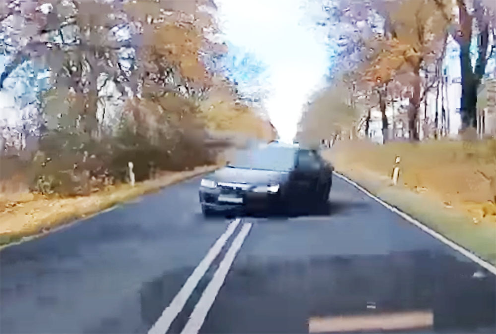 VIDEÓ: Kiérsz a kanyarból, aztán megjelenik ő. Nehéz pillanatokat élt át egy lengyel autós
