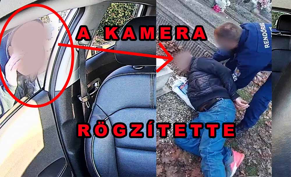 A temetőben lopott. Felvette az autó beltéri kamerája – VIDEÓ