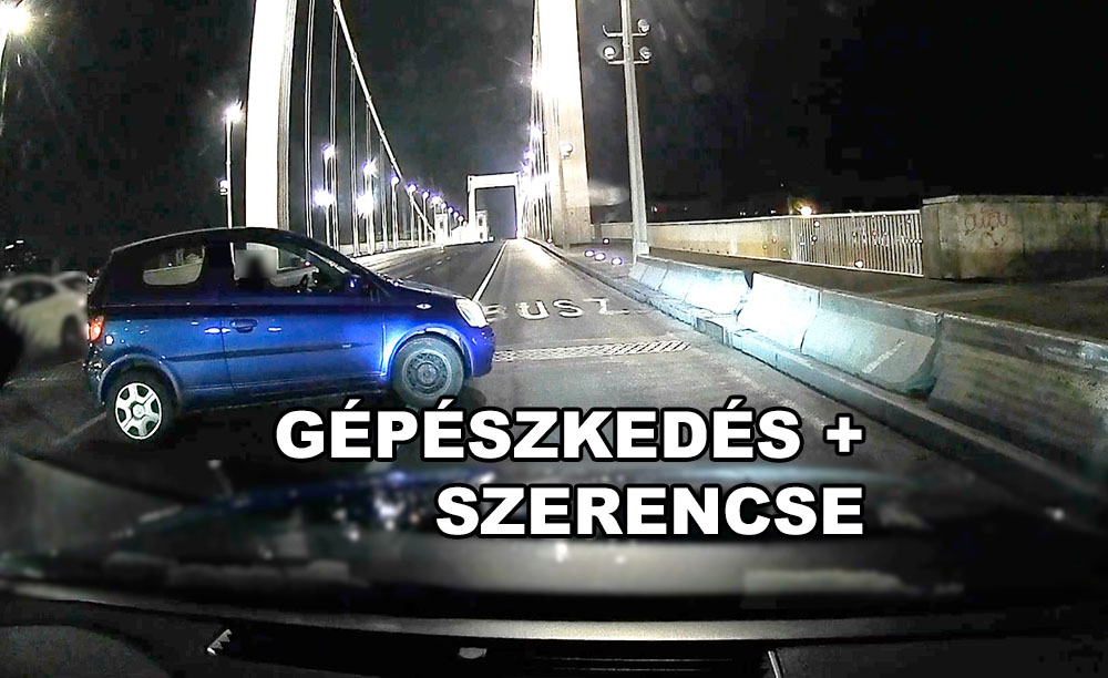 Elvesztette uralmát az autó felett a sofőr az Erzsébet hídon. Szemből is jöttek, mindenkinek óriási szerencséje volt