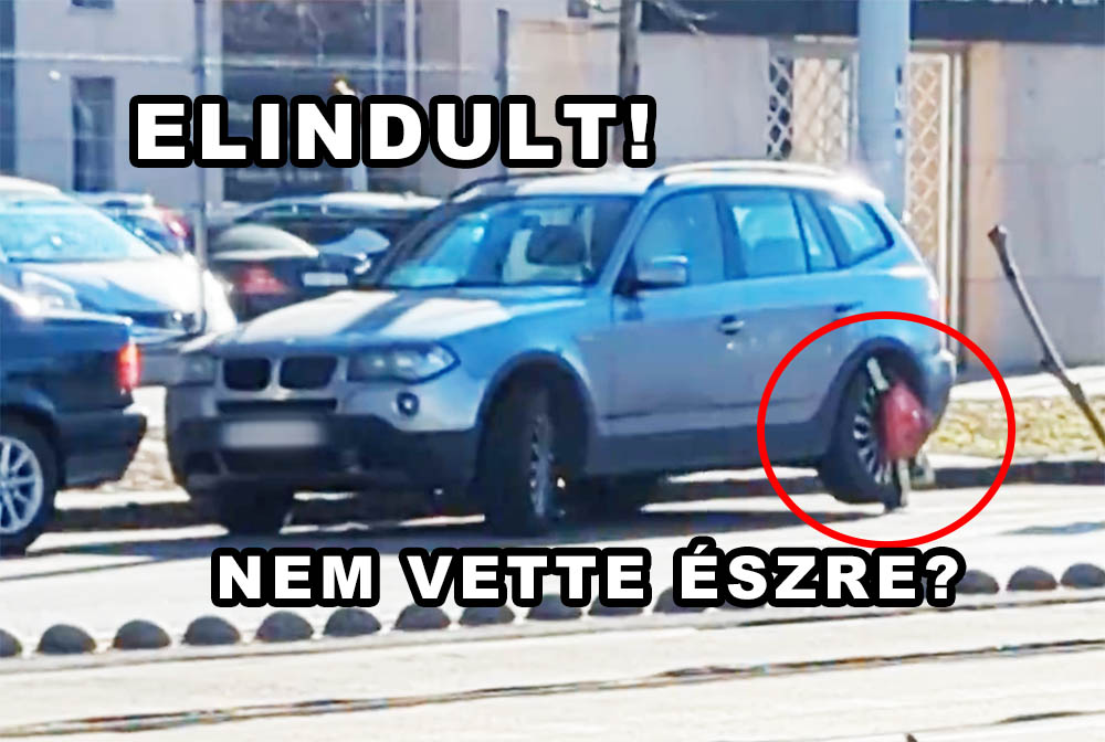 Ledarálta magáról a BMW a kerékbilincset. Olvasónk azt írta, hogy nem vette észre a sofőr, mert matrica nem volt