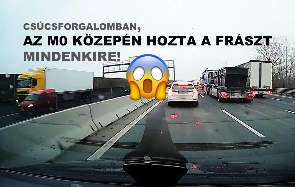 Az M0-ás közepén, a ma reggeli csúcsforgalomban sétálgatott egy férfi – VIDEÓ
