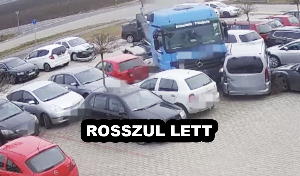 Videón, ahogy 13 autót letarol a kamionsofőr. Rosszul lett
