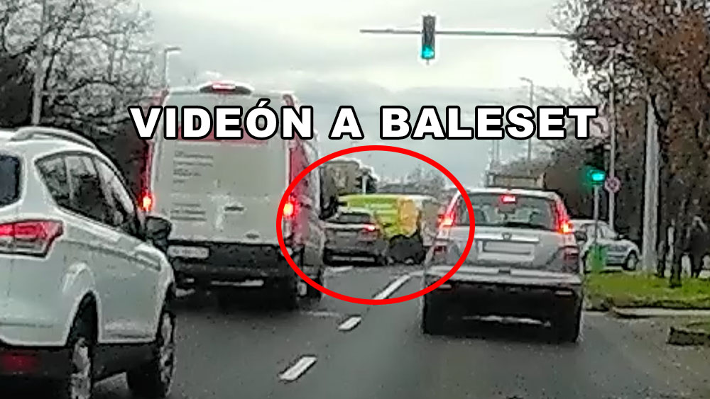 Sietett és kapkodott az élelmiszerfutár. Keresztbe fordult az ütközéstől a 11. kerületben – VIDEÓ
