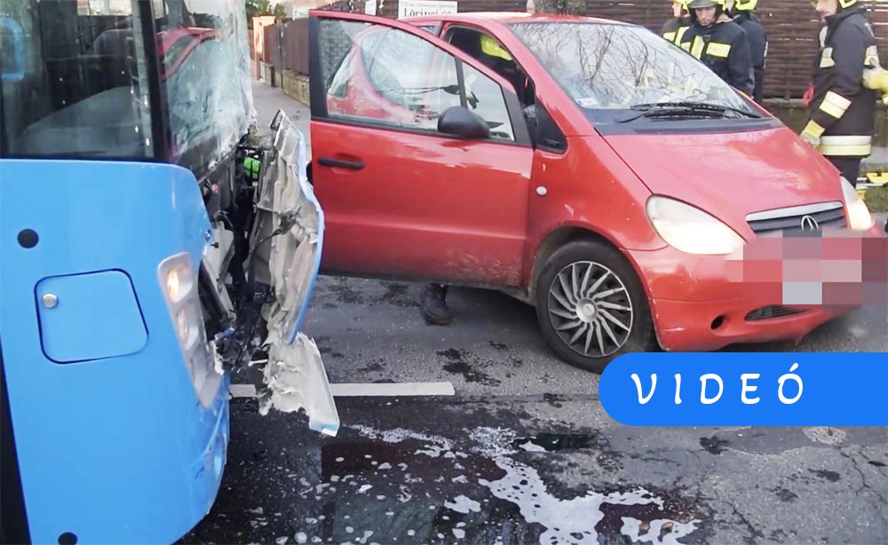 Menetrend szerint közlekedő busszal karambolozott egy autó a 18. kerületben