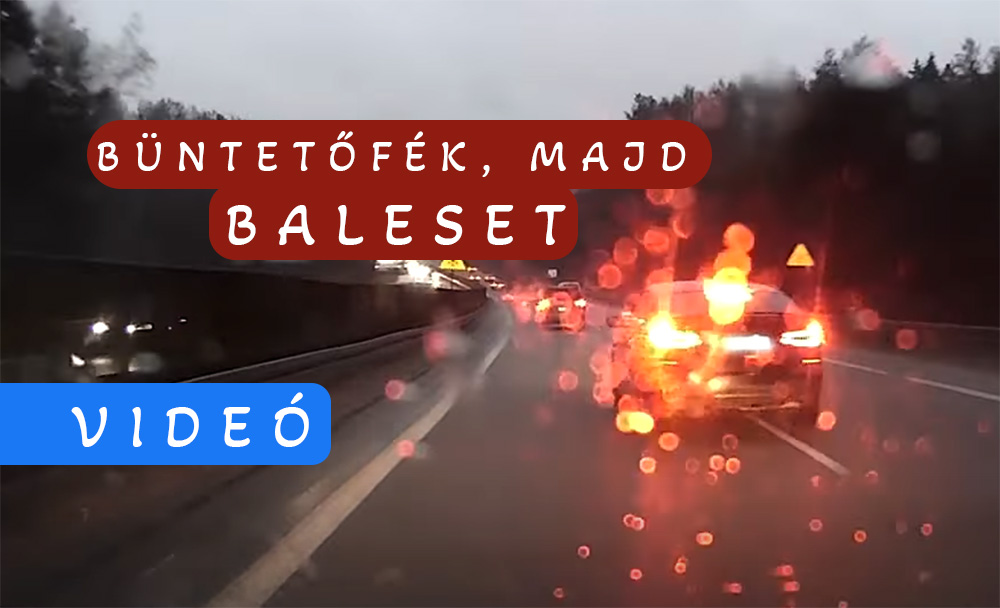 Büntetőfékezett a BMW sofőrje. A kamerás autó kétszer 360 fokot pördült