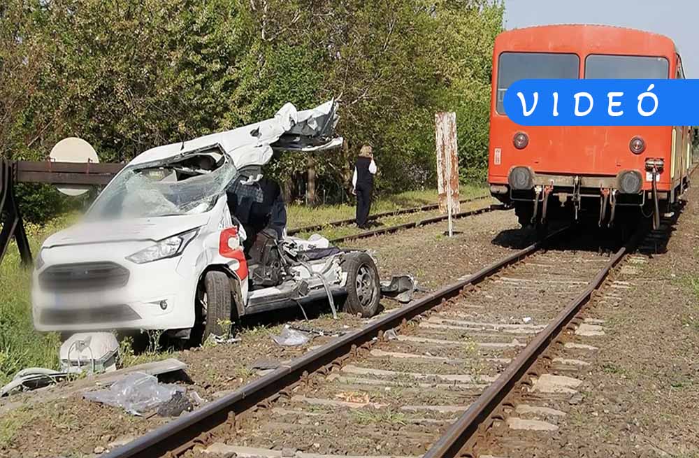 Letarolt a vonat egy kisteherautót Kecskeméten