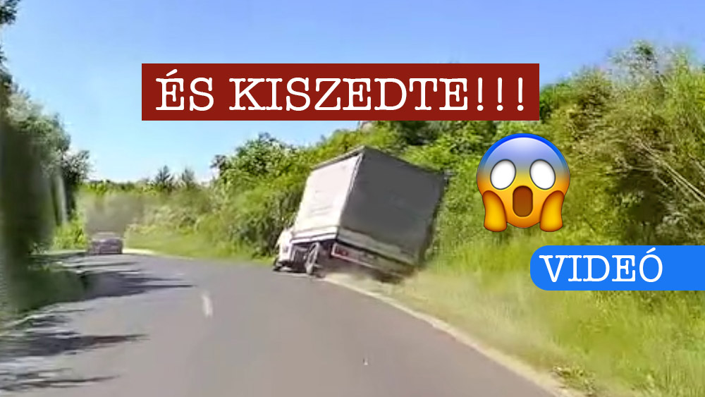 Árokba borult, de megmentette a helyzetet a ponyvás kisteher sofőrje