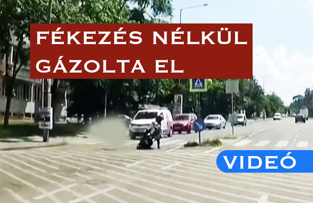 Zebrán gázolt a motoros a XVII. kerületben. Kamera rögzítette