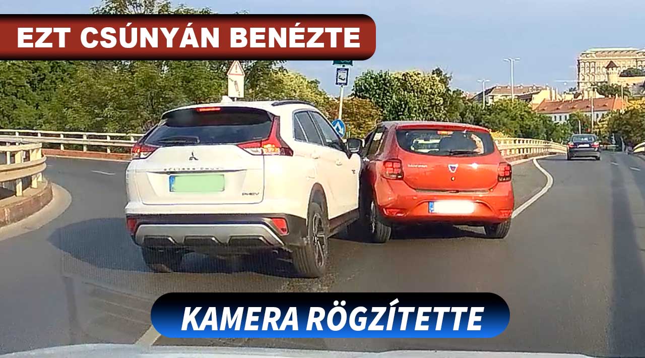 Ezt keményen benézte a Mitsubishi sofőrje, miután lehajtott az Erzsébet hídról
